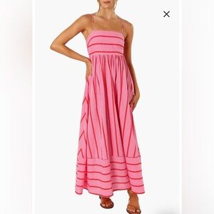 NWT- Petal & Pup pixie maxi dress, pink red, small